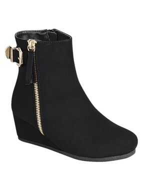 3/$30 New Link Black Wedge Zip Up Toddler Heel Boot